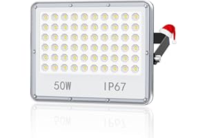 YIQIBRO Projecteur Exterieur LED Projecteur LED 50W 5000LM - Spot Exterieur LED Projecteur LED Exterieur IP67 Etanche,7000K Blanc Froid Projecteurs LED Extérieur pour Jardin Terrasse Patio (1 Pièces)