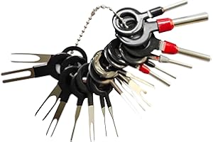 LONSVTTU 18 Stück Terminal Removal Tool Kit for Auto KFZ Kabel Stecker Ausbau Werkzeug Pin Auszieher Reparatur Entferner Schlüsselwerkzeuge mit Schutzhülle für Meisten Steckverbinder Terminals