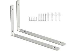 SAYAYO Escuadras para Estanterias Escuadras Metalicas Soporte de Esquina 90 Grados Cepillado Soporte Estanteria Pared 2 Piezas Acero Inoxidable 302x160x24, EJ5230-2P
