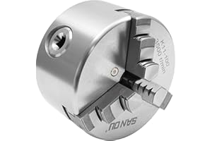 IELSNGAI Mandril Giratorio de Metal Autocentrado de 3 Mordazas, Mandril De Torno Autocentrante 100mm, Rango de Sujeción 30-90 mm, para Torno, Rectificadoras, Fresadoras