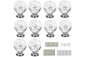 FBSHOP(TM) 10 Stück Transparent Süße Bubbles Ball Crystal Glas Knopf Deko Türknauf Möbelknauf Pull Griff für Möbel Schublade Schrank Kommode Kleiderschrank Tür Küche & Baby Kid 's Kinder Möbel Decor