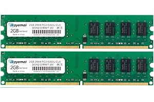D DUOMEIQI 4GB Kit(2x2GB) DDR2 667MHz PC2-5300 Unbuffered Non-ECC 1.8V CL5 2Rx8 Dual Rank 240 Pin UDIMM Memoria Principal Module Upgrade