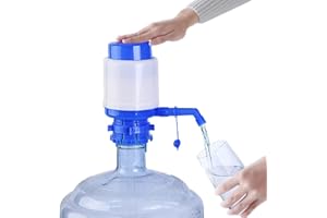 QUDUBUY Manual Water Pump for Cooler Dispenser - Fits 52-55mm Jugs, Hand Press Water Dispenser with Extra Tube & Dust Plug, Portable for Home/Office/Travel
