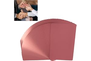 Bustlwor Pack of 50 Rose Gold Metal Business Cards, Blank Aluminium Name Cards, Engraved Metal Business Cards, 0.21 mm Thick, for Office and DIY Gift Card