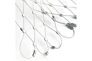 DTVEW La Malla De Cuerda De Acero Inoxidable 304 Se Puede Personalizar En Tamaño, Malla Rejilla Cerramientos, Valla Metalica De Exterior, Red Pajaros Proteccion(1x3m/3.3x9.9ft)