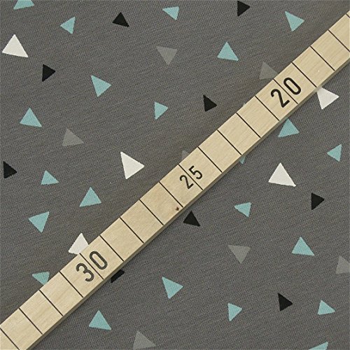 3×0,5m Jersey grau-türkis gemustert Breite 1,4m Muster-Mix 95% Baumwolle 5% Elastan (insgesamt 1,5m x 1,4m) - 6