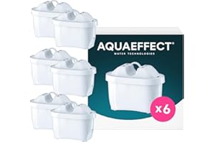 AQUAEFFECT MAX+ Wasserfilter Kartusche 6 Stück - Kompatibel mit BRITA MAXTRA PRO Filterkannen