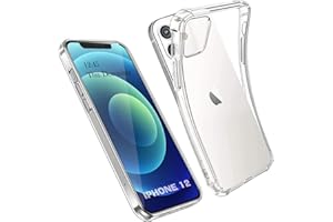 AUKASE Coque pour iPhone 12 / iPhone 12 Pro (6.1), Housse Etui en Transparent Silicone TPU Souple [Bumper avec Coins Renforcés], Protection Crystal Antichoc Claire Compatible avec iPhone 12/12 Pro
