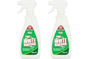Pkge 500ml White Vinegar Cleaning Spray | Removes Dirt, Grimes, Stains | Use on Glass, Oven, and Window Cleaning | Perfect for Kitchen, Bathroom, Laundry & Descaling (Pack of 2)
