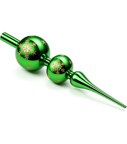 Lovely Magnolia - Punta per albero di Natale, in vetro, 31 cm, con ornamento, punta per albero di Natale, colore: oro rosa
