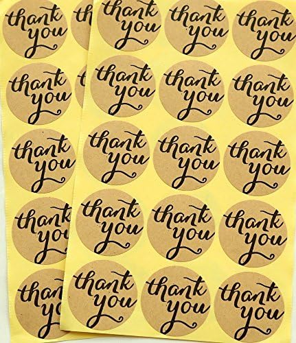 Lucky Will Round Thank You Kraft Labels Envelope Stickers Wedding Favor Tags Gift Wrapping Scrapbooking 120 Pcs