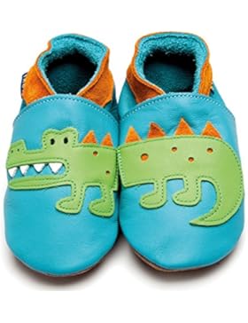 Inch Blue Baby Lederpuschen Krokodil Türkis/Orange
