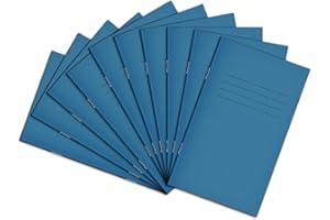 Rhino Stationery Vocabulary Exercise Book | A6+ | 48 Page | 7mm Lined With Centred Margin | Light Blue | Learning Resources | Pack of 10