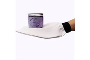 AL HOOR Moroccan Black Olive Soap Infused In Essential Oil + Kessa Glove - Deep Acne Cleansing & Dead Skin Cells Remover (Lavender/White Kessa)