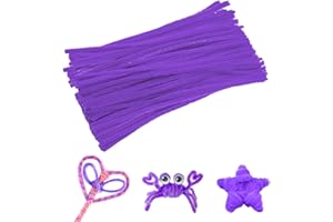 MOCASTLE 100 PCS Pipe Cleaners for Craft, Light Purple 30cm Long, Flexible Pipe Cleaners for DIY Arts and Crafts Project, Plush Wire Bending Handcraft Decoration