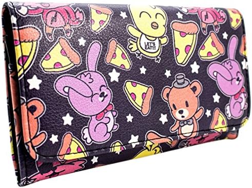 Fazbear Five Nights Pizza Bear Black Coin &amp; Card Tri-Fold Purse