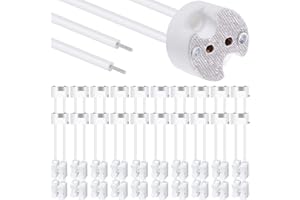 Xiatiaosann LED MR16 Socket, 20 Pieces G4 Halogen Bulb Ceramic Plug Wire Adapter MR11 GU5.3 GU6.35, Incandescent Bulbs CFL Holder Socket Plug Converter, with 2 Pin Connection Terminal