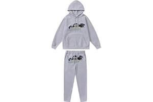 BIXPAK Set di Tuta da Uomo e Donne Ricamo Trapstar di Marca alla Moda,Giacca con Cappuccio E Pantaloni,Felpa con Cappuccio,Set Felpa in Pile con Cappuccio
