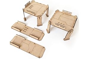 Pwork Wargames Combat Zone 01 - Ensemble de décors de Science-Fiction pour Miniatures à l'échelle 28mm / 35mm - Miniatures de Table Wargame 3D Scenery Terrain - MDF 3mm