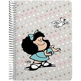 Grafoplas - Quarter Notebook, Mafalda Bird, 80 Squared Sheets 4x4 90g, Plastic Cover, Spiral with Coil-Lock Closure, FSC Cert