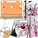 Produktbild Toshiba Excite Pure Neues Design Universelle um 360 Grad drehbare PU-Leder Designer bunte Hülle mit Standfunktion - Cover - Tasche - Pink Blossom / Rosa Blüten Von Gadget Giant®