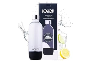 CO2 YOU 1 x Bubbla Carbonating Bottles (1 L – Carbon Black) – Reusable Replacement Bottles for Home Sparkling Water Makers – BPA-Free & Leakproof – Check Machine Compatibility Before Purchase