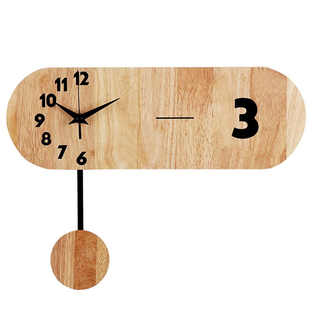 Massivholz-Wanduhr-Rechteckige-Pendeluhr-Schmiedeeisen-Zeiger-Stumm-Kreative-Uhr-Wohnzimmer-Schlafzimmer-40-29-cm