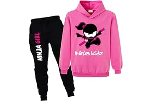 Forlcool Ninja Kidz Merch Hoodies+Pants 2pcs Tracksuits for Kids Comfortable Casual Suits