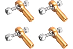 sourcing map 4 PCS M2/2mm 15mm Linkage Rod End Tie Rod End Ball Head Joint Adapter Gold Tone for RC Crawler Boat