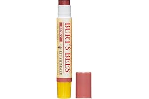 BURT'S BEES Burt’s Bees Peony Lip Shimmer, Moisturising Tinted Lip Balm With Shimmery Luminescent Shine and Rich Colour, Non-Sticky Lipstick With Beeswax and Tingly Peppermint Oil, 1x2.6g