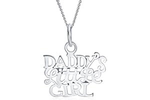 BLING JEWELRY Inspirational Words Daddys Little Girl Blue Inlay Created Opal Pendant Necklace For Daughter Teen .925 Sterling Silver October Birthstone