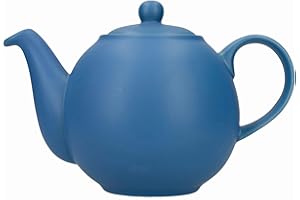 London Pottery Théière Globe avec passoire dans une boîte cadeau, en céramique, bleu nordique, 4 tasses (900 ml)