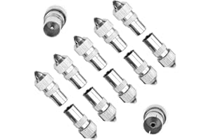 XCOZU 10 Pezzi TV Connettori Antenna, Connettori Antenna TV Coassiali Maschio Femmina, 5 Femmina e 5 Maschio F Adattatore Connettore Coassiale RF per Cavo Antenna