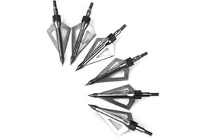 Generic 6 pz. Punte da Caccia Punta di Freccia Caccia Punte di Freccia broadheads Broad Punta 100gr tiro con L'Arco Balestra e Compound (Nero)