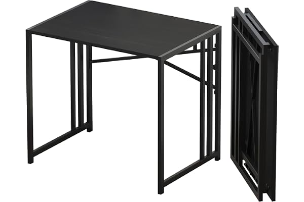 Lutown-Teen hopfällbart skrivbord 81 cm, ingen montering krävs, svart | Bord för hemmakontor för små utrymmen, skriva speldator camping skrivbord