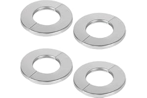 DBREAKS 4 Pcs Copri Tubi Termosifoni, Rosetta Acciaio Inox, Copritubo Termosifone, Collari per Tubi di Copertura, Rosetta Copri Foro Muro Per Rubinetti, Tubi, Tubi Del Radiatore(34mm)