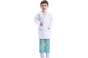 Spooktacular Creations Gioco Dottore Bambini Costume Kit Set Medico Vestiti Giocattoli Dottoressa Abbgliamento per Giochi Imitazione Ruolo (5-7 anni) (Toddler, Bianco)