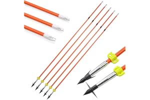 SHARROW Bowfishing Pesca con L'Arco Frecce di Pesca in Fibra di Vetro Frecce da Pesca ad Arco Frecce in Vetroresina Pesca Pesci Caccia