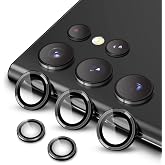Lavderuar Image Quality Non-Disturbing Camera Lens Protective Sapphire (Sapphire) (Black, S25 Ultra)