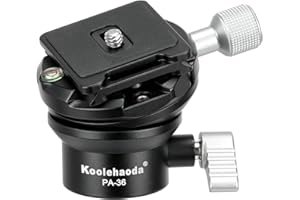 Koolehaoda Tripod Head Leveling Base Camera Leveler, Aluminum Half Ball Inclination 15°, with 1/4" Arca Quick Release Plate for DSLR Camera Camcorder, Video Head, Tripod and Monopod