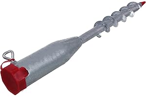 NAJDER Pied Support de Parasol en Spirale 570 mm, Porte-Parasol pour Poteaux 10-55 mm avec Adapteurs, Ancre Douille de Sol pour Jardin, Acier Galvanisé