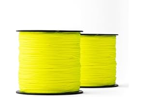 SNURO Corda in nylon (1 mm, 100 m, gialla), confezione da 2 – Robusto cavo da muratore fluorescente per ogni applicazione, corda resistente alle intemperie, ideale per il fissaggio