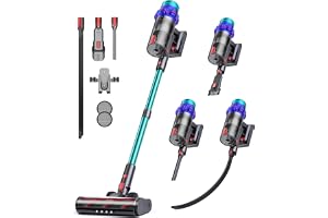 Cordless Vacuum Cleaner, 600W 50KPA Powerful Suction, XL Dust Cup Vacuum Cleaners with 4 Modes, Max 65Mins,Self-Standing,Anti-Tangle Brush, Lightweight Stick Vacuum for Pet Hair, Hard Floors, Carpet
