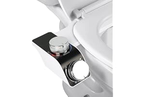 kyaoayo Nasadka bidetowa do toalety, nieelektryczna, bidetowa, wkładka bidetowa, prysznic do pośladków, samoczyszczące się dysze i regulowany przycisk zimnej i ciepłej wody, biały