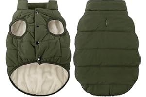ASENKU Manteau d'hiver pour Chien Imperméable Coupe-Vent Veste Chaude Polaire pour Chiot Gilet Vêtement pour Petits Grande Taille Chiens, Manteau Chien Hiver pour Chihuahua Teckel Bouledogue Francais