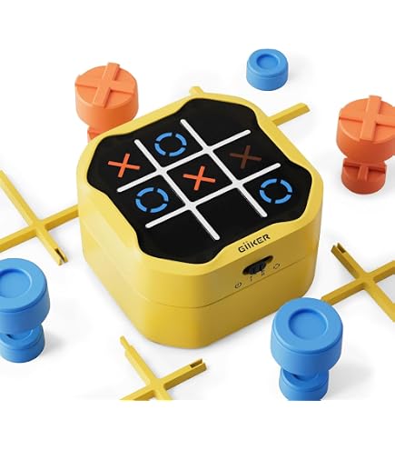 Elektronisches Tic-Tac-Toe Spiel 4-in-1 – Tragbares Reisespiel Mit Gedächtnistraining Für Kinder Ab 3