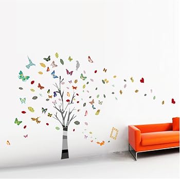 Autocollant Mural Papillon Pour Chambre De Fille - Vinyle Amovible, Motif Insectes, Qualité Haute, Facile à Poser
