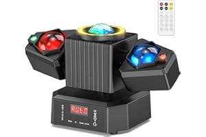 Osusuent Stage Lights Moving Heads,65W LED RGBW 4-in-1 Disco Light with Functional Remote Control,DMX512,Sound Activated,Party Lights for DJ Bar Concert KTV Party Wedding Halloween Christmas