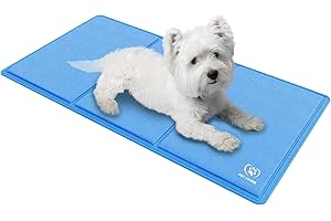 PET ADORE Dog Cooling Mat – Soft Thick Foam Supportive Gel Self Cooling Pad for Dogs & Cats in Summer. Durable Anti-Scratch 450 Micron Oxford Fabric (90cm x 50cm)