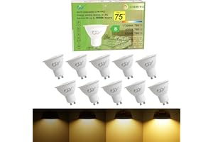 GY Bombilla LED GU10 Regulable 4.9W 780LM, 3000K Blanco Cálido, 110° Ángulo de Haz, Ahorro de Energía, Protección Ocular, Bombilla GU10 LED Dimmable, 10 Unidad (Paquete de 1)